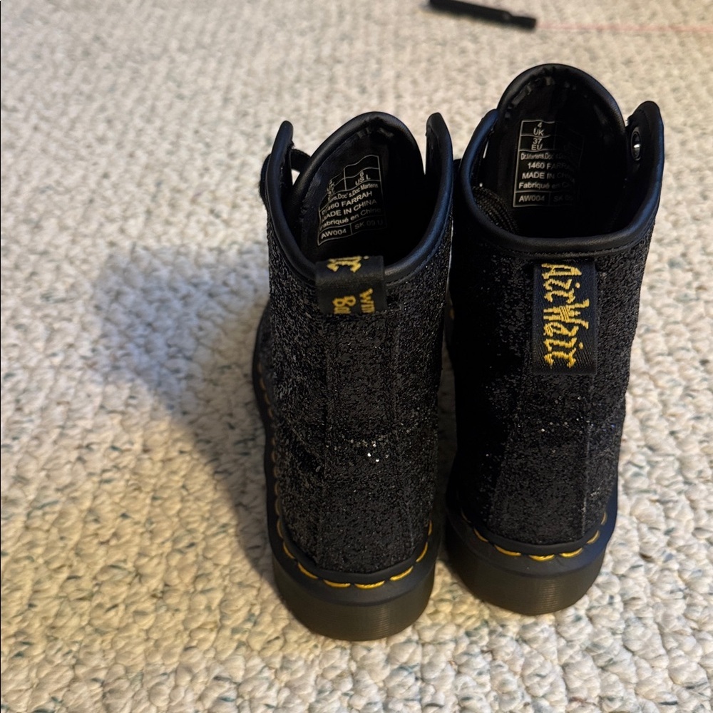 Dr. Martens Black Glitter 1460 Farrah Boots - Picture 5 of 7